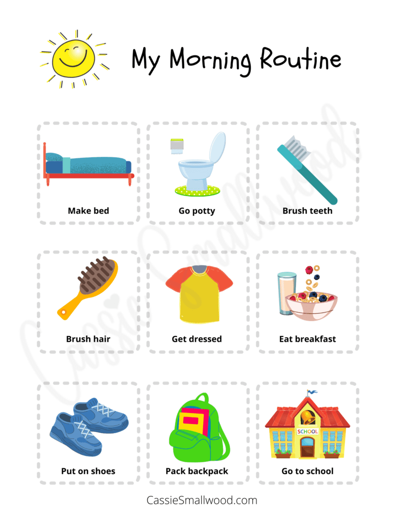 11 Daily Routine Checklists For Kids Free Printable Cassie Smallwood