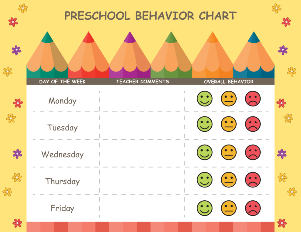 12 Free Preschool Behavior Chart Templates