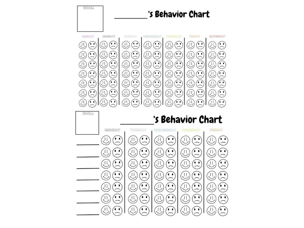 16 Helpful And Free Printable Behavior Charts