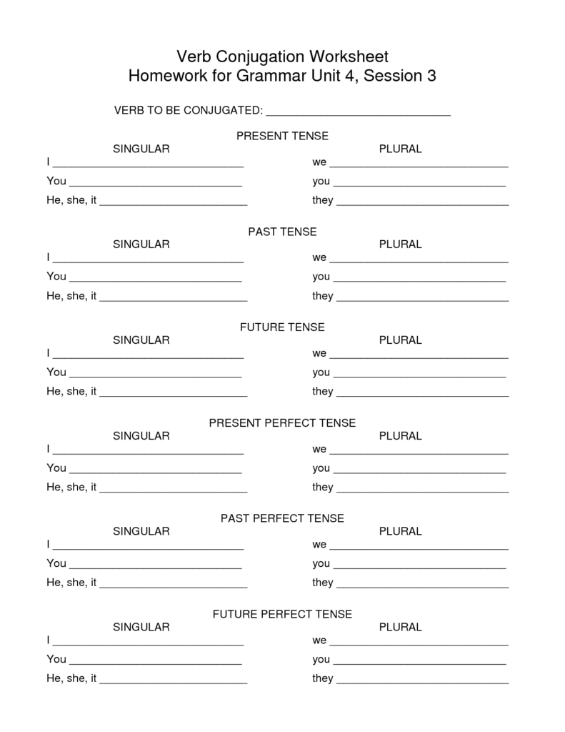 19 Spanish Verb Worksheets