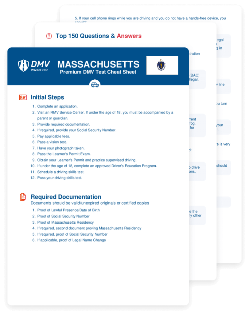 2026 Massachusetts DMV Test Cheat Sheet 99 Pass Rate 