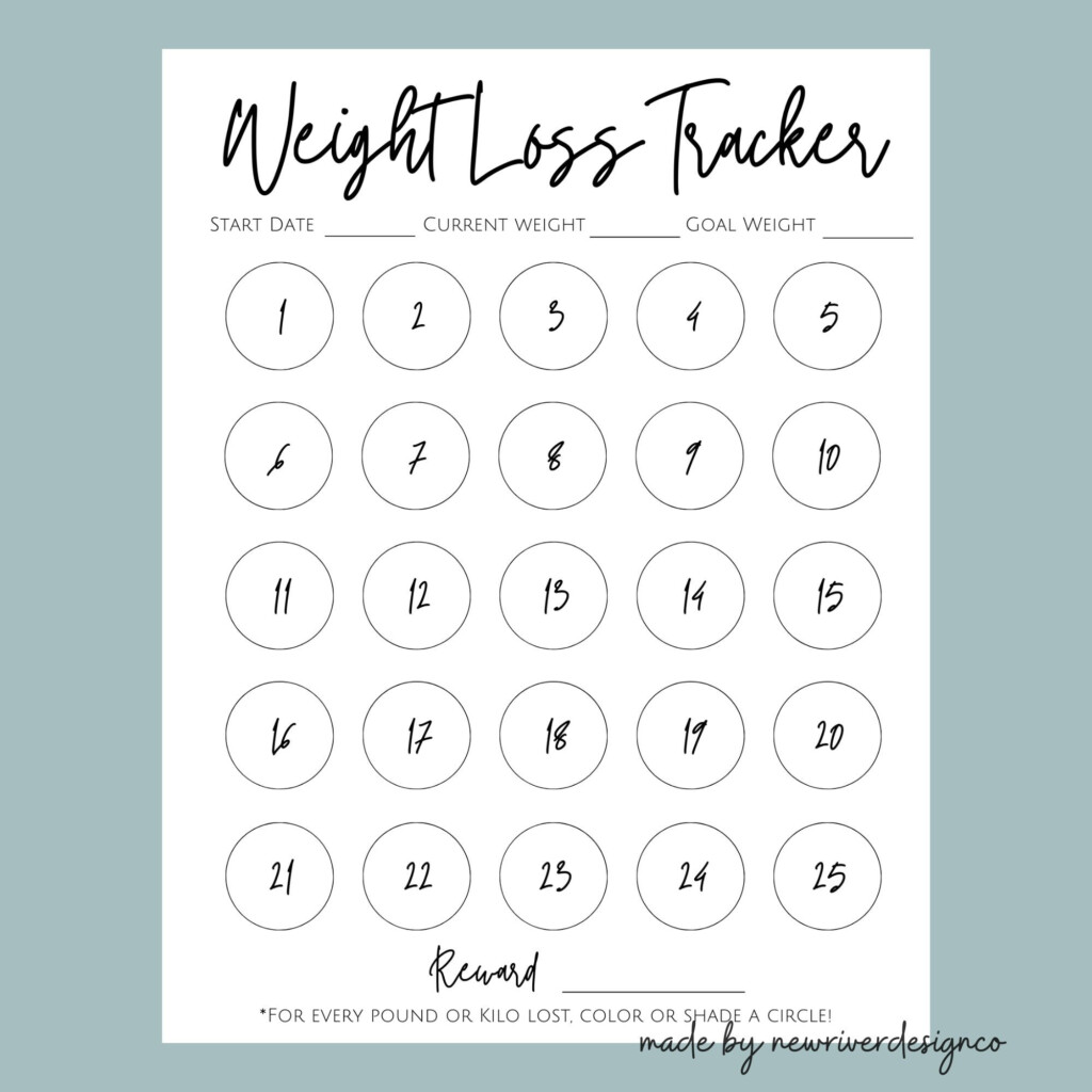 25 Lb Weight Loss Tracker Printable Fitness Goal Chart digital Download Etsy Sweden
