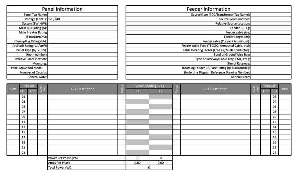 42 Fillable Panel Schedule Templates Excel Word TemplateLab