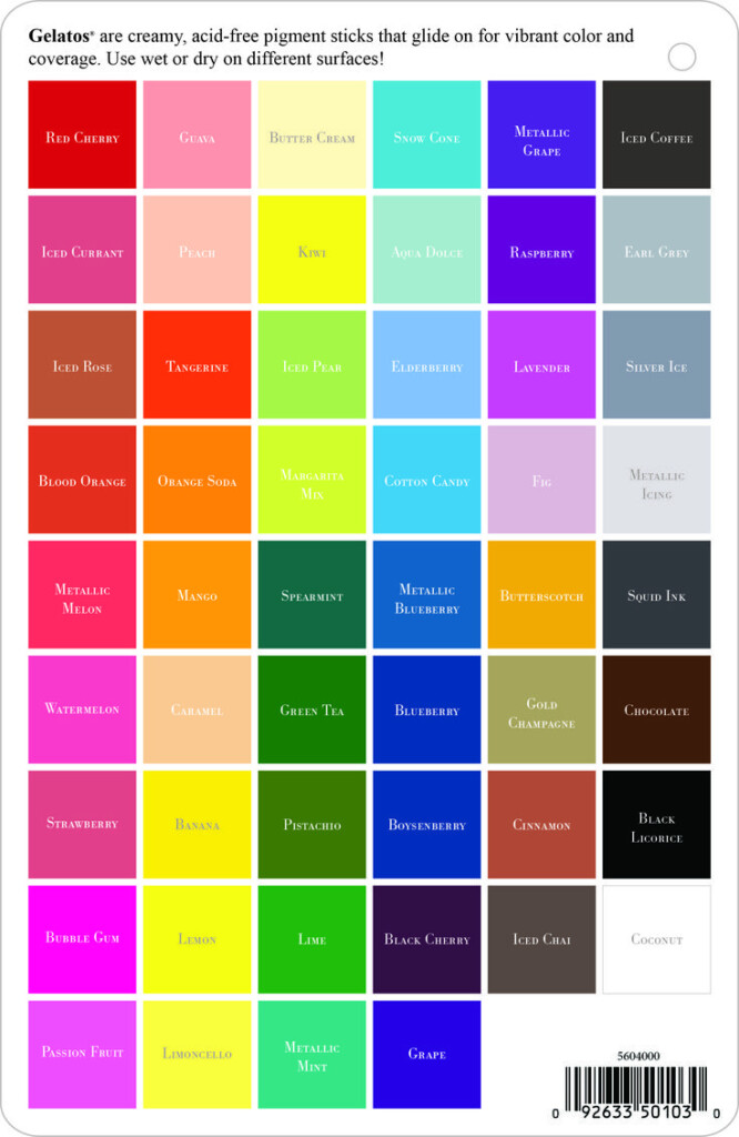 A Complete List Of All The Gelatos Colors By Faber Castell Design Memory Craft 