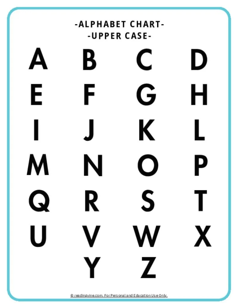 ABC Charts Free Printable Alphabet Charts For Kids ReadingVine