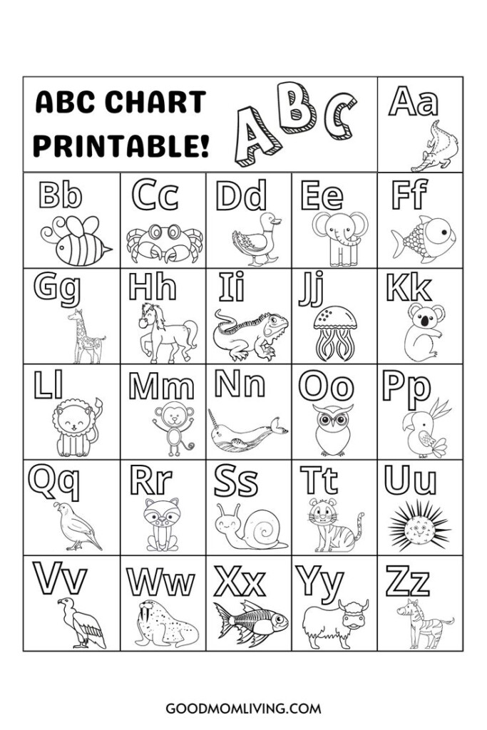 ABC Printables FREE ABC Coloring ABC Chart Printable Free