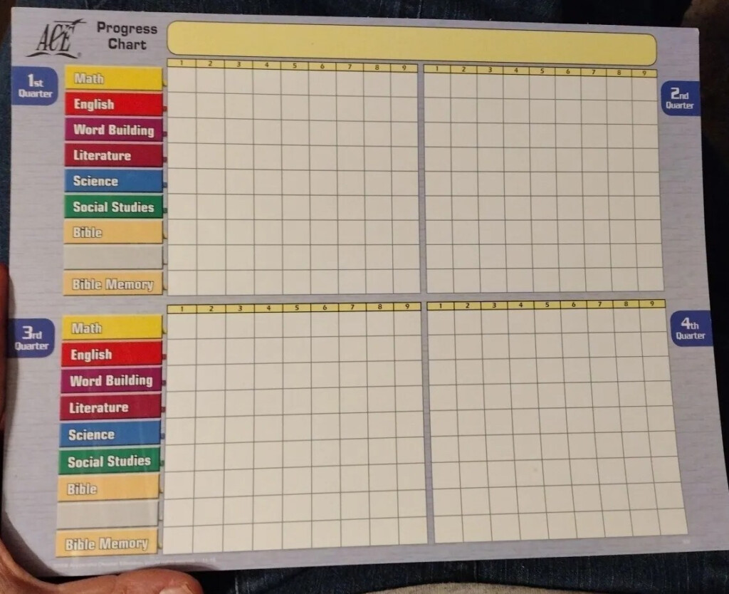 ACE Accelerated Christian Education Progress Chart EBay