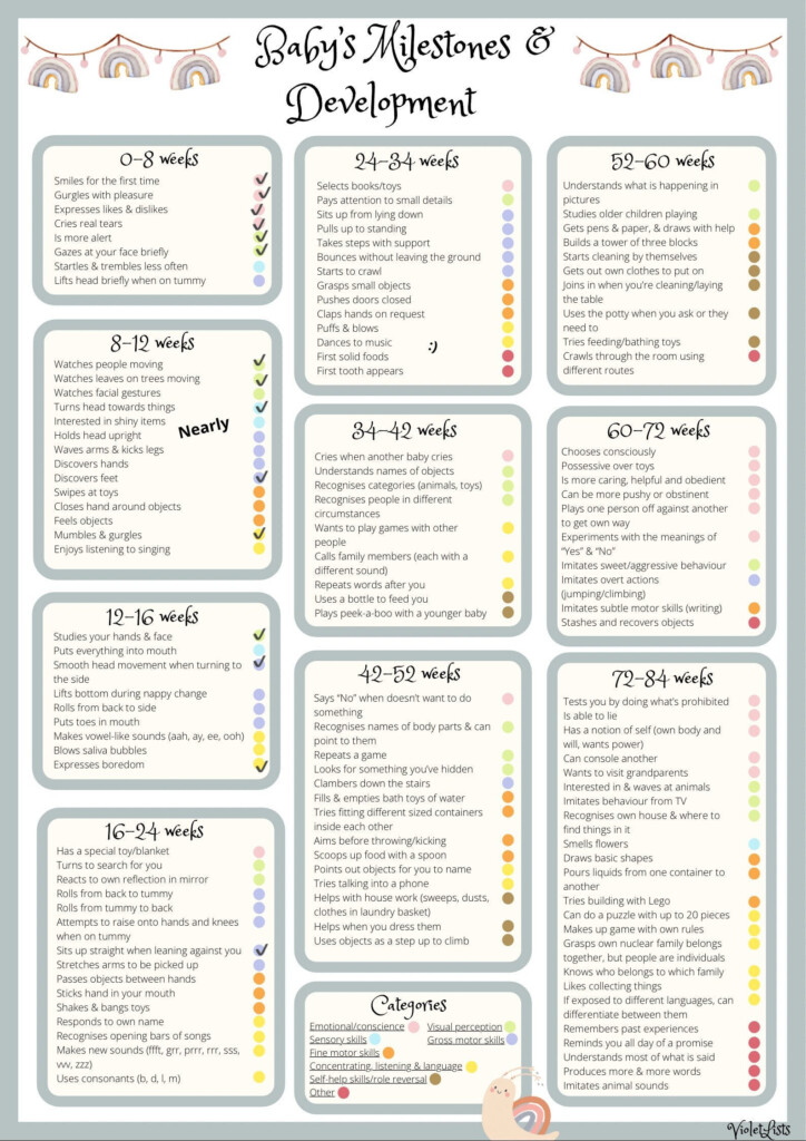 Baby Milestones And Development Chart digital Baby Checklist Baby Development By Month Etsy