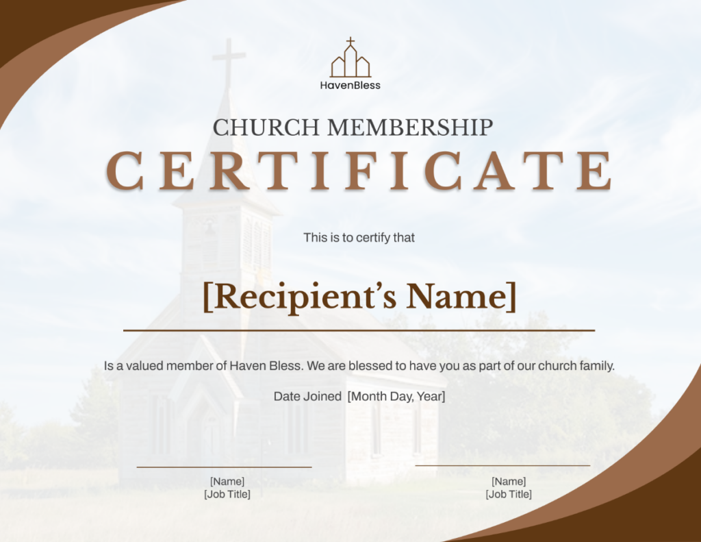 Baptismal Certificates Free Customizable Printable Church Charter Member Certificate Free Printable T Gifts For Church Members