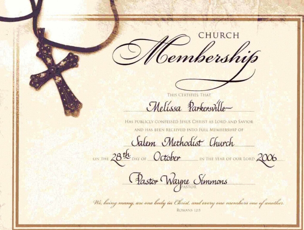 Baptismal Certificates Free Customizable Printable Church Charter Member Certificate Free Printable T Gifts For Church Members