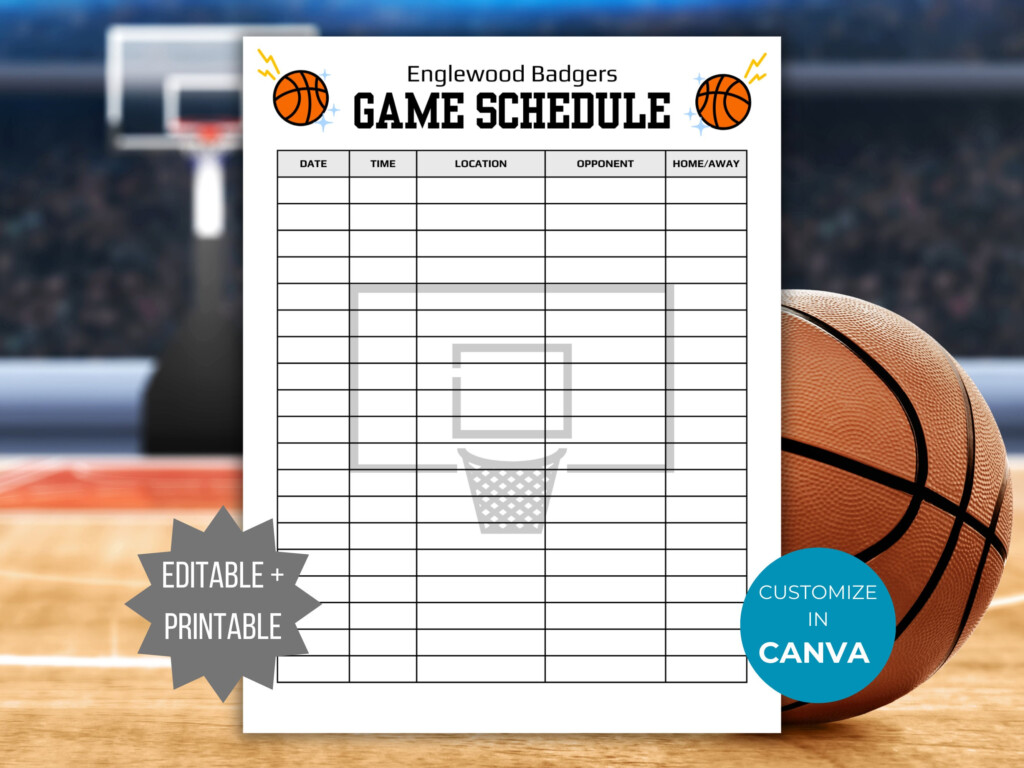Basketball Game Schedule Template Basketball Sport Calendar Game Day Schedule Basketball Coach Planner Printable Basketball Team Schedule Etsy