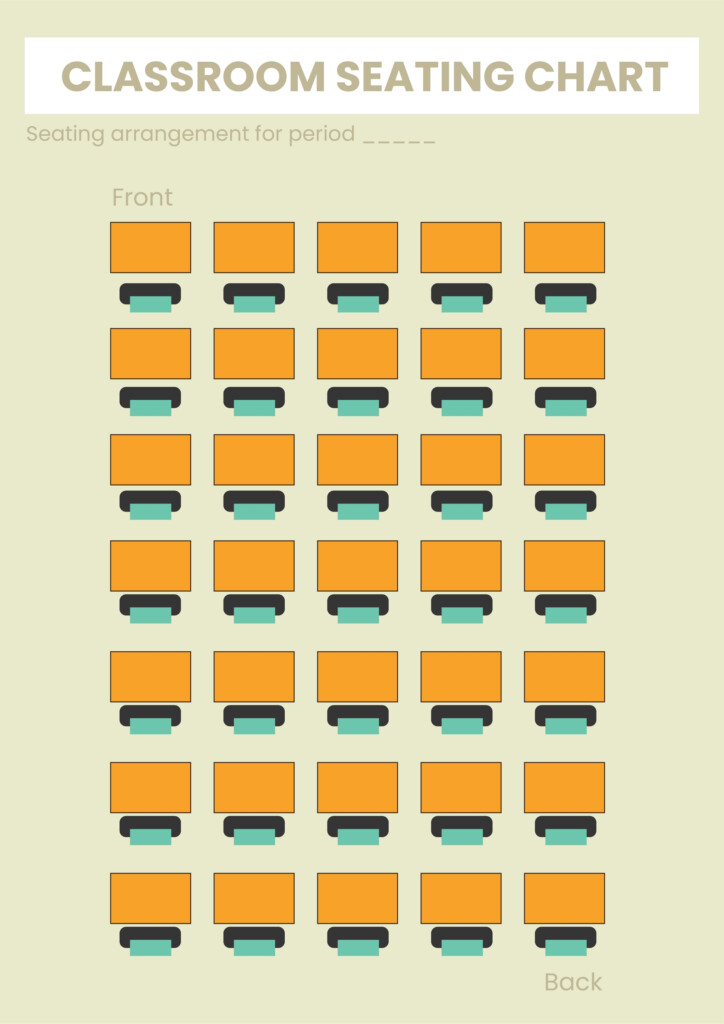 Blank Classroom Seating Chart In Illustrator PDF Download Template