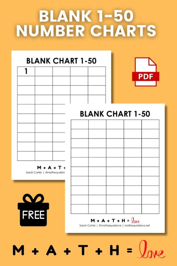 Blank Number Chart 1 50 Free Printable 