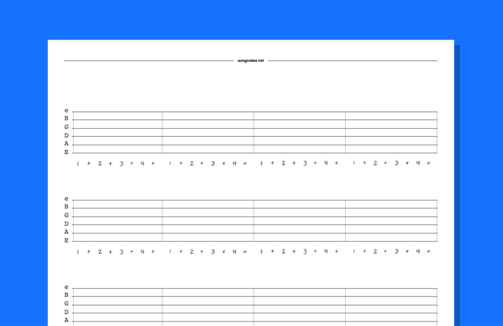 Blank Tabs Free PDF Templates To Download Print And Write Your Own Guitar Tabs Blank Tabs Free PDF Templates To Download Print And Write Your Own Guitar Tabs