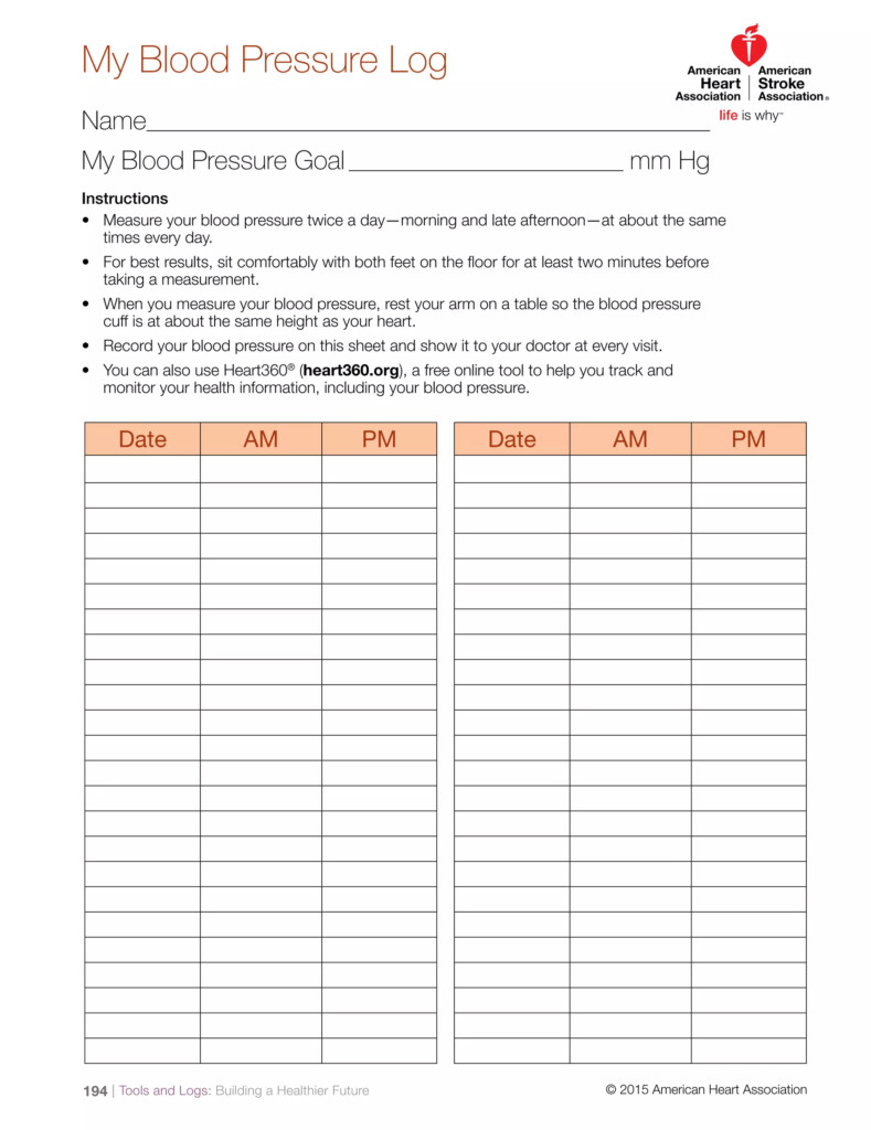 Blood Pressure Log PDF