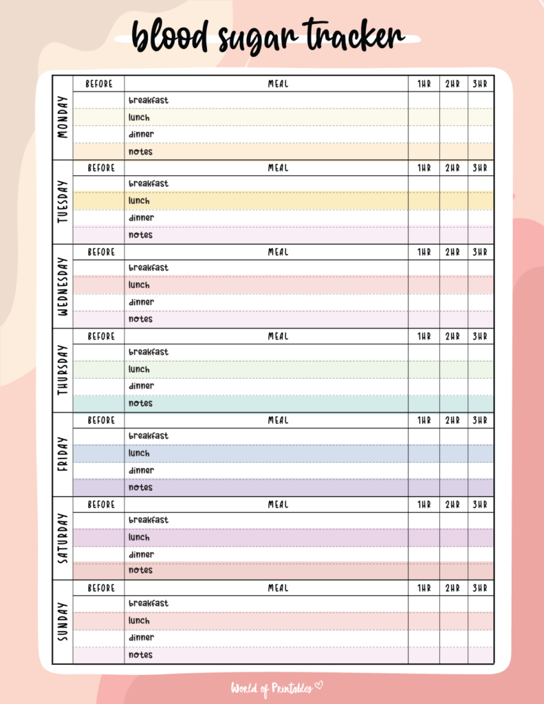 Blood Sugar Logs World Of Printables