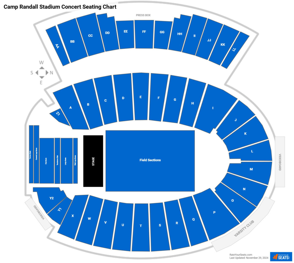 Camp Randall Stadium Concert Seating Chart RateYourSeats