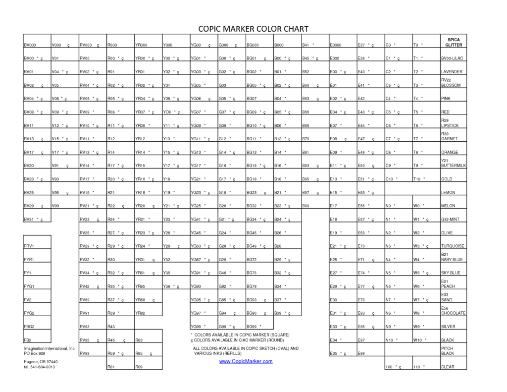 Chart Printable Copic Color Swatch Book Chart Copic Swatch Book Copic Color Swatch Cards 2025