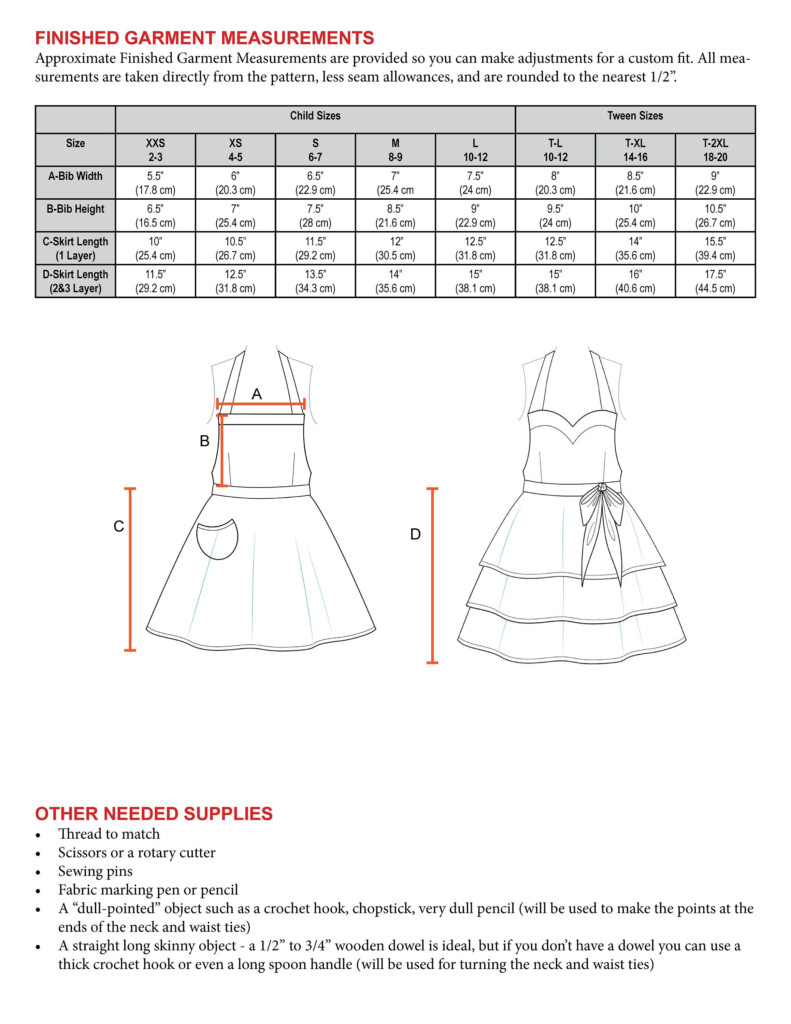 Child Pattern Luscious Layers Girls Apron PDF Sizes 2 12 Child And 10 20 Tween 220 Etsy