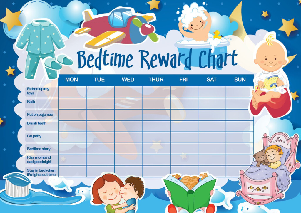 Chore Chart Free Bedtime Routine Chart 5 Cute Printable Bedtime Charts For Kids Twin Pack Bedtime Reward Chart