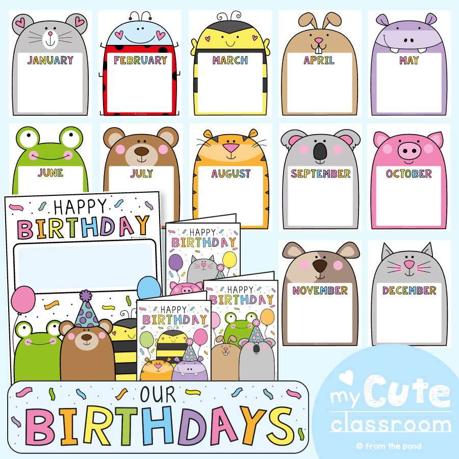Classroom Birthday Posters From The Pond