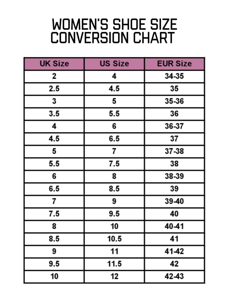 Clearance Shoe Size Table Top Sellers Women S Shoe Size Conversion Chart Shoe Guide Size Guide