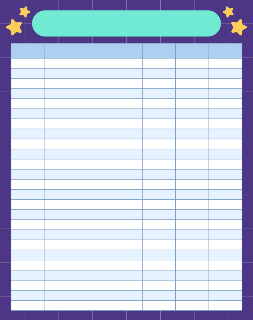 Column Template 5 Columns 10 Free PDF Printables Printablee