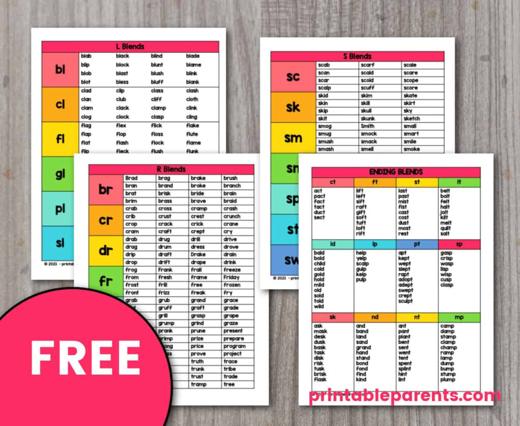 Consonant Blends Word List Printable Parents