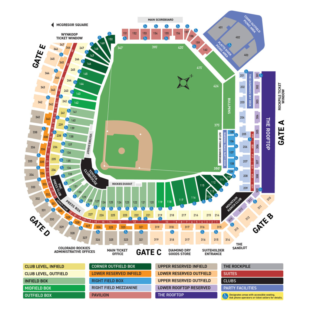 Coors Field Seating Chart Colorado Rockies