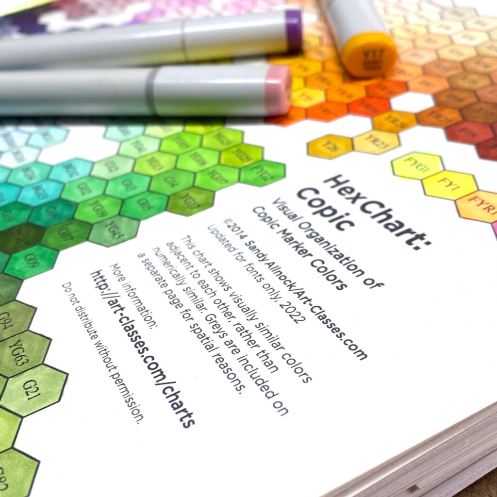 Copic Hex Chart Art Classes