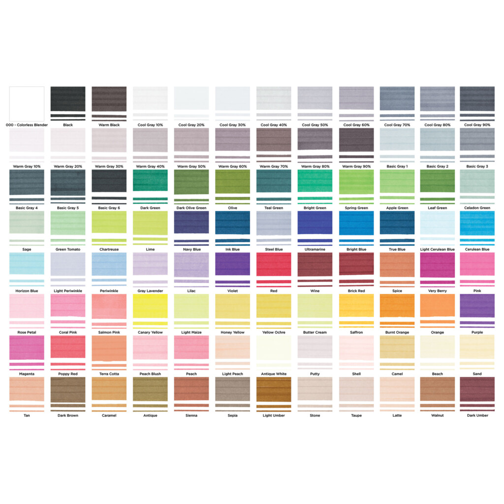 Copic Markers Blick Studio Brush Markers Color Chart Blick Studio Alcohol Markers Alcohol Markers Blick
