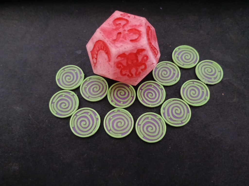  Cthulhu Dice Printable Dice And Sanity Tokens Tabletop RPG Free 3D File For 3D Printing Cults