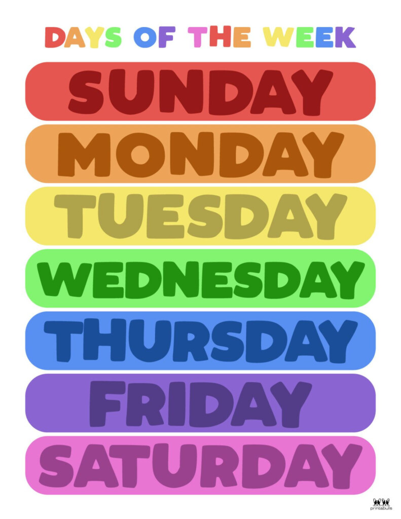 Days Of The Week Worksheets Printables 50 Free Pages Printabulls