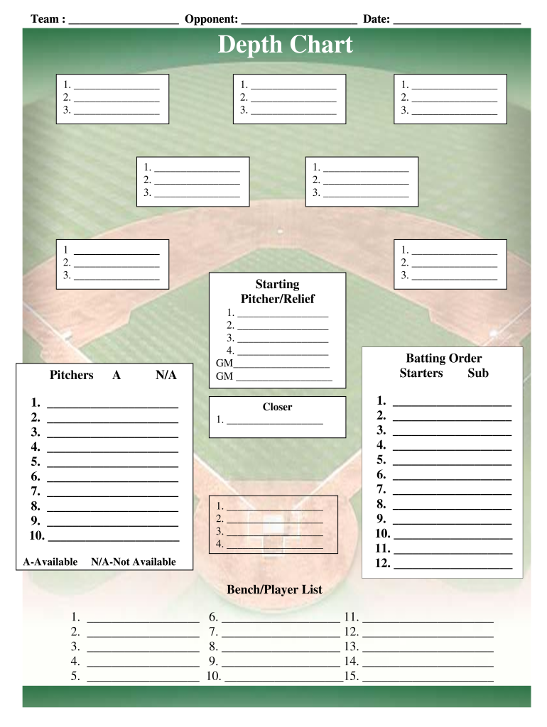 Depth Chart Form Fill Online Printable Fillable Blank PdfFiller