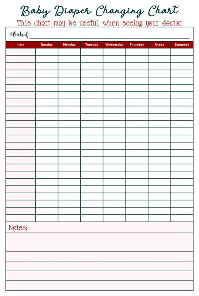 Diaper Changing Log 12 Free PDF Printables Printablee