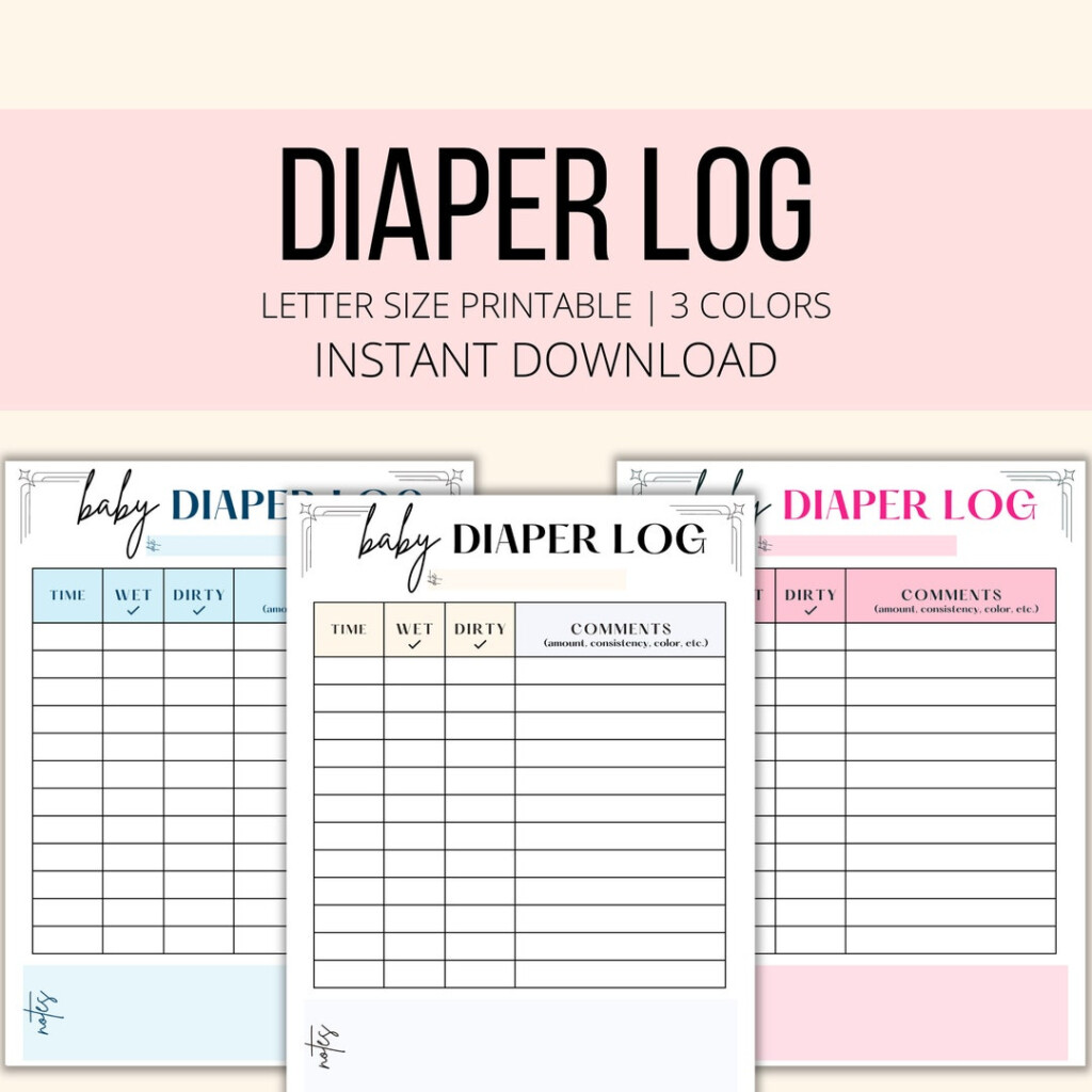 Diaper Log Printable Baby Diaper Change Tracker Planner PDF Daily Infant Diaper Changing Log Newborn Baby Care Diaper Changing Chart Etsy