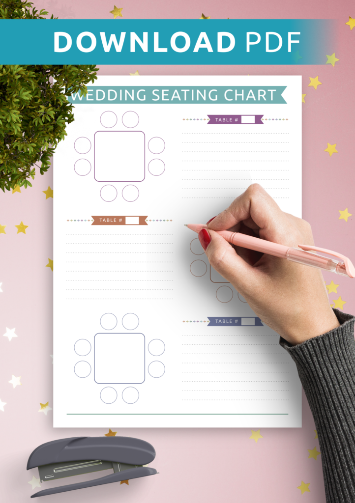 Download Printable Wedding Seating Chart Template Casual PDF