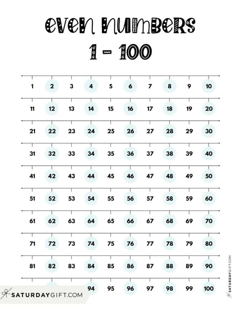 Even And Odd Numbers 28 Cute Free Printable Charts