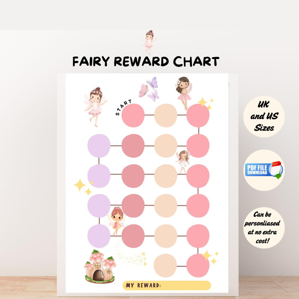 Fairy Reward Chart PDF Fairies Potty Chart Printable Chore Chart Etsy
