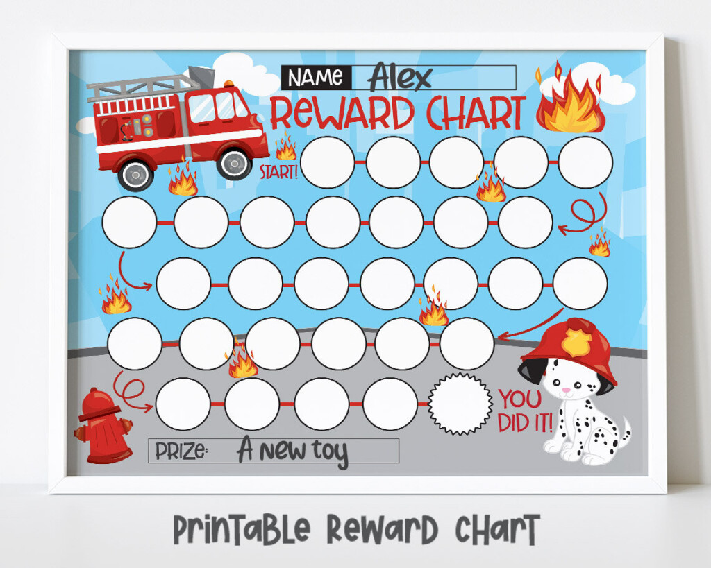 Firefighter Reward Chart For Kids instant Download Etsy Australia