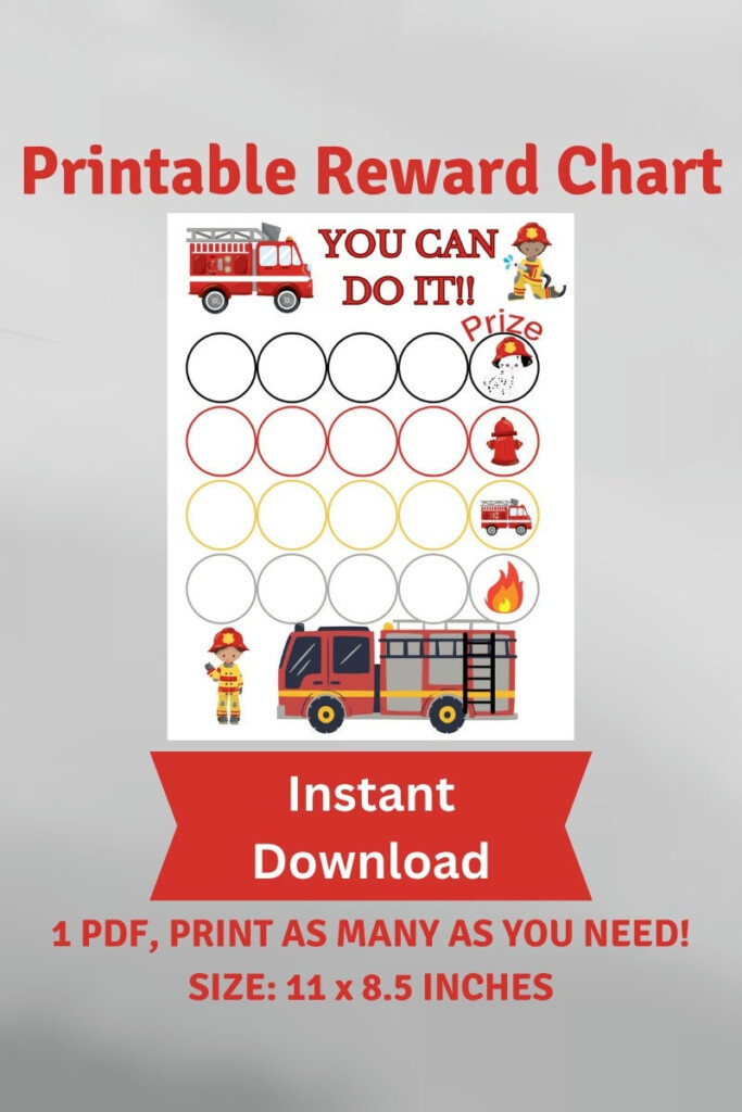 Fireman Reward Chart Etsy UK