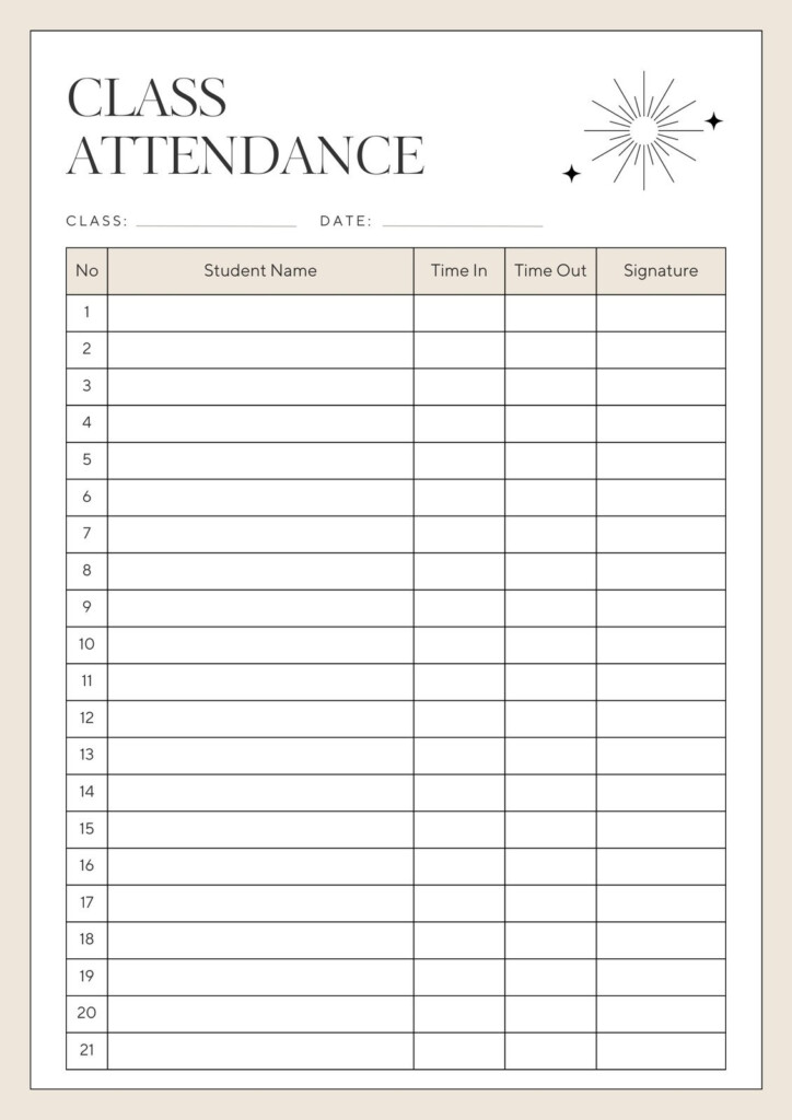 Free And Customizable Attendance Templates