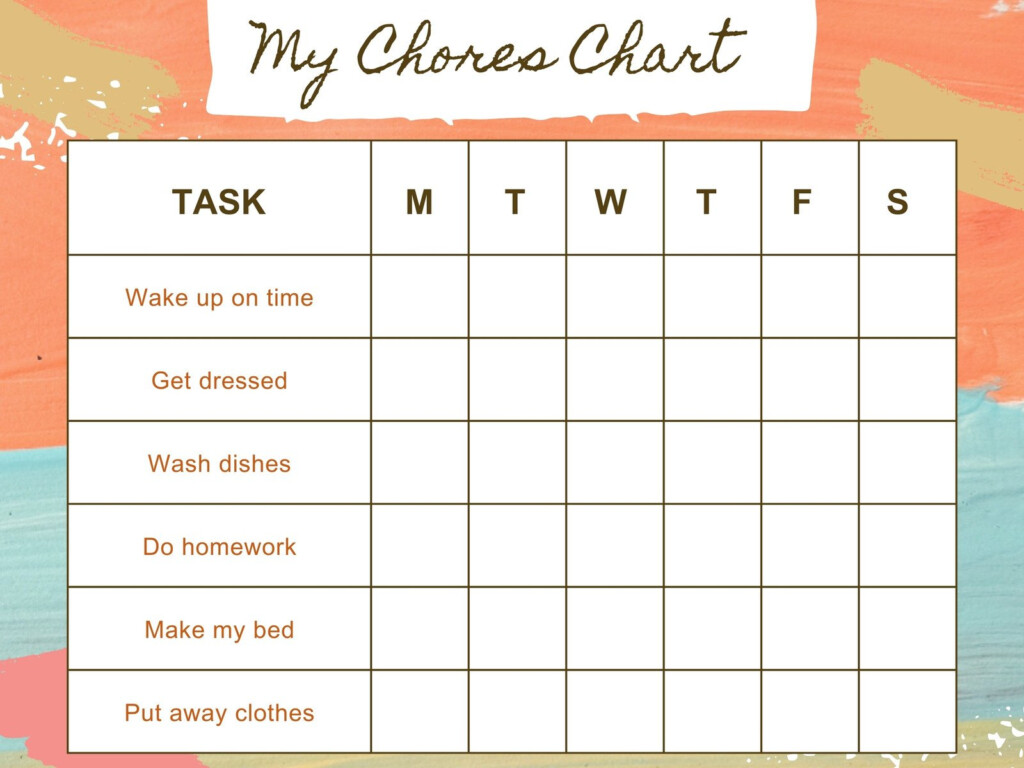Free Customizable Chore Chart Templates To Print Canva