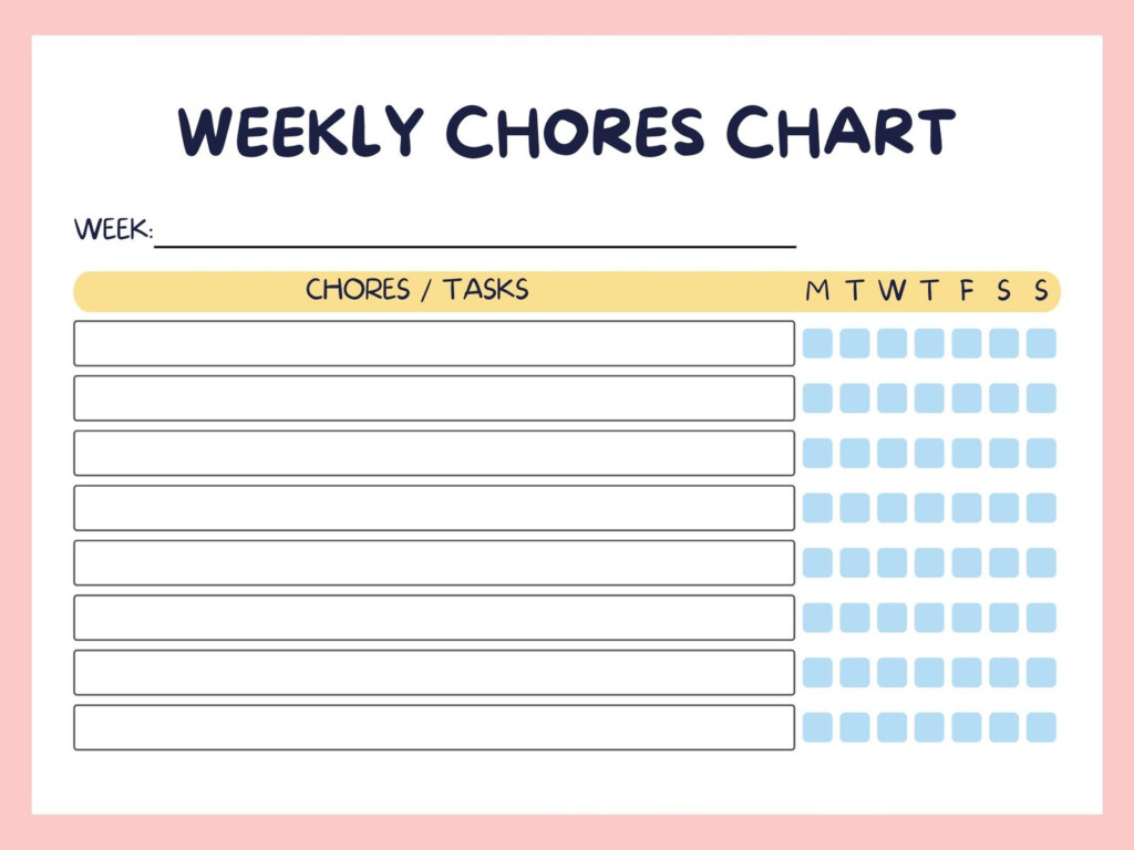 Free Customizable Chore Chart Templates To Print Canva