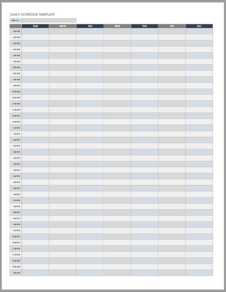Free Daily Work Schedule Templates Smartsheet