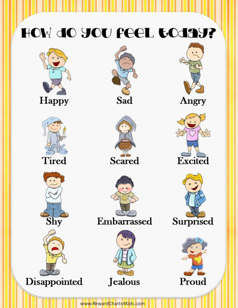FREE Feeling Chart For Kindergarteners With Photos