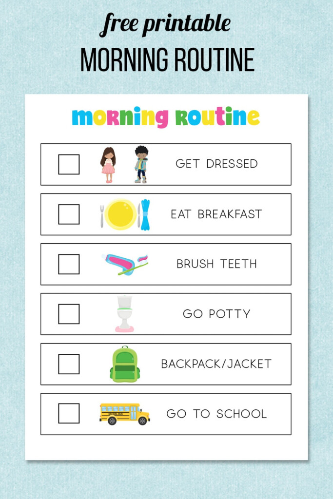 Free Kids Morning Routine Printable