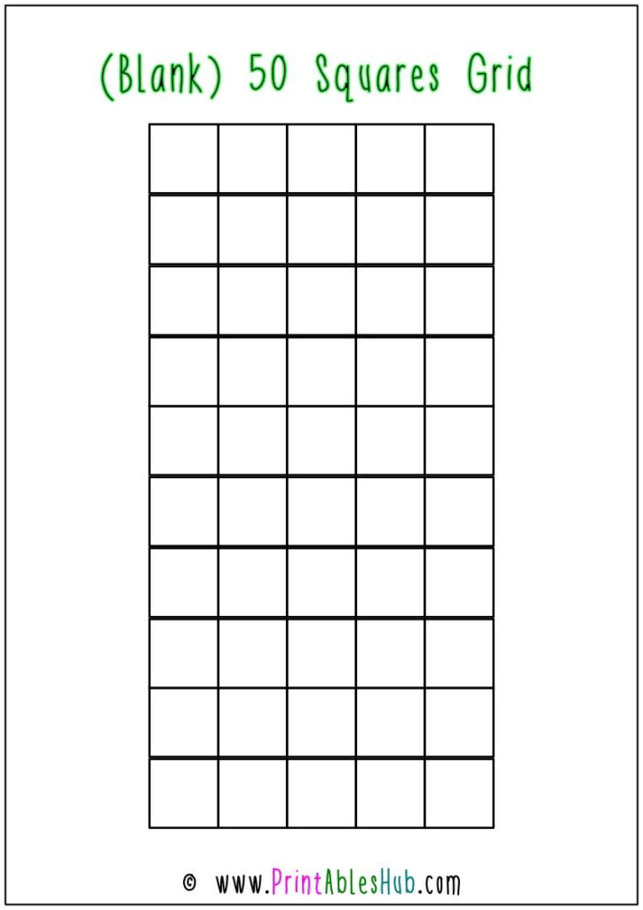 Free Printable Blank 50 100 200 Squares Grid Templates PDF Printables Hub