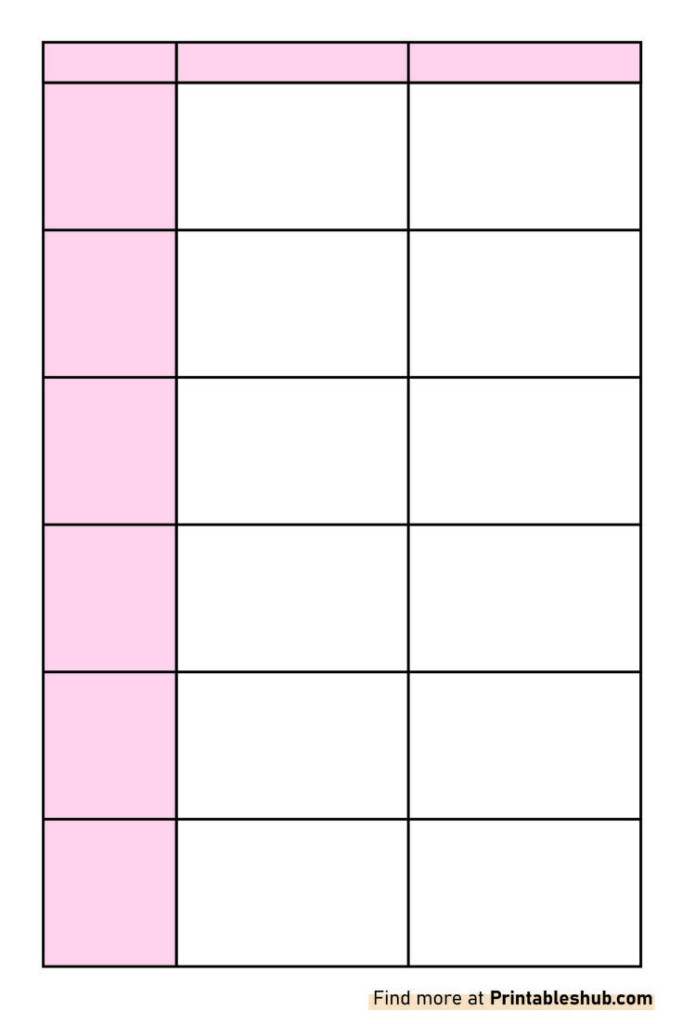 Free Printable Blank Comparison Chart Template PDF