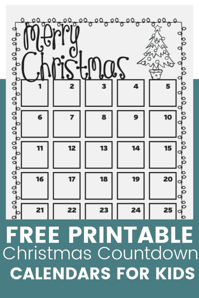 FREE Printable Christmas Countdown Calendar For Kids Homeschool Giveaways